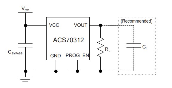 Application Circuit Diagram - Allegro MicroSystems ACS70312 Linear Hall-Effect Sensor ICs